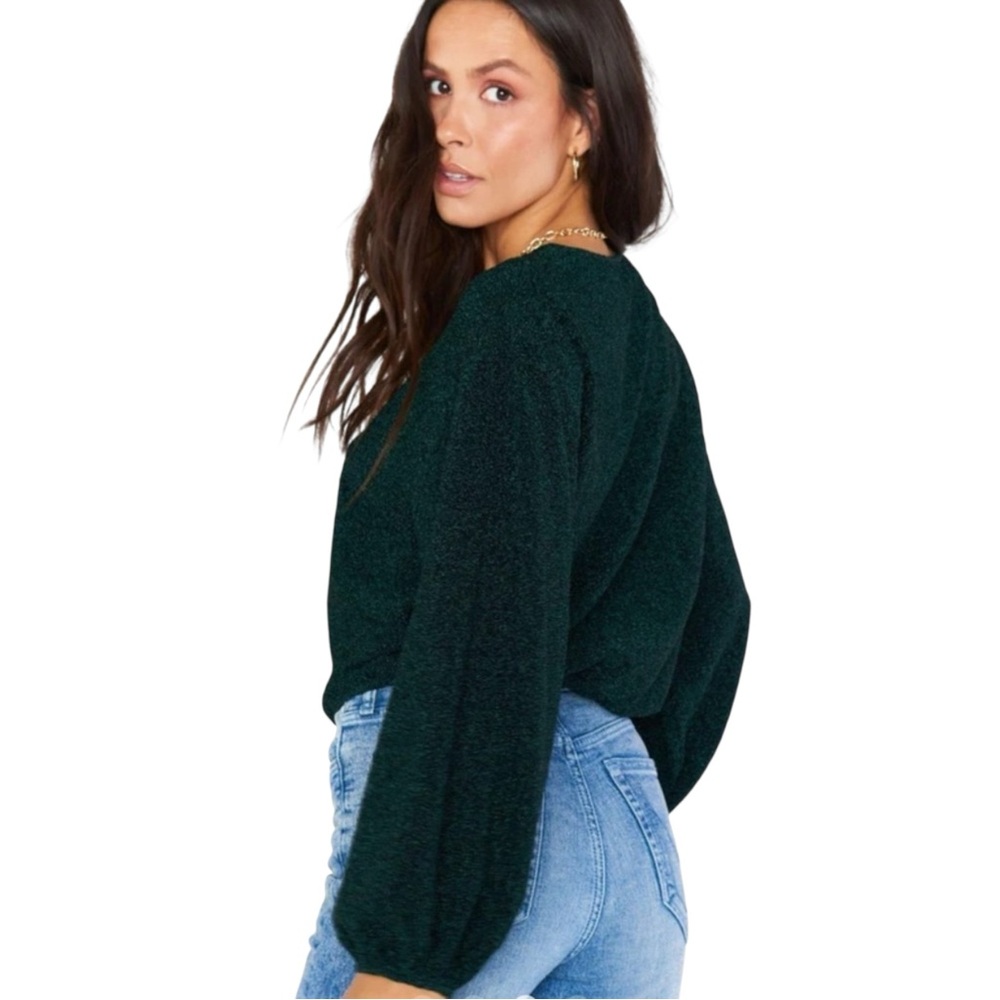 Show Me Your Mumu Good Times Top in Emerald Shimmy Shine Green Small Metallic